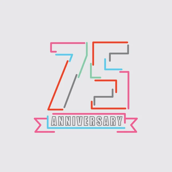 75Th Years Anniversary Logo Celebración Cumpleaños Diseño Abstracto Vector Ilustración — Vector de stock