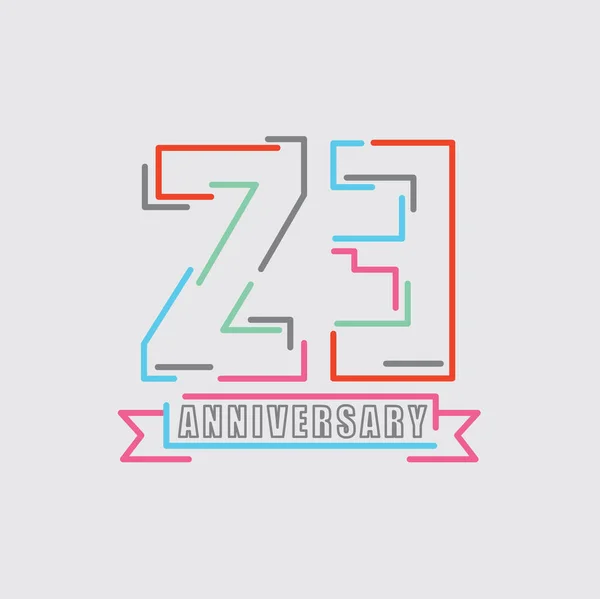 23Th Years Anniversary Logo Celebración Cumpleaños Diseño Abstracto Vector Ilustración — Archivo Imágenes Vectoriales