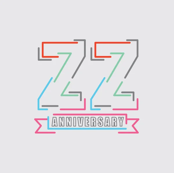 22周年記念ロゴ誕生日記念アブストラクトデザインベクターイラスト — ストックベクタ
