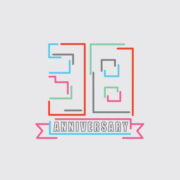 38周年記念ロゴ誕生日記念抽象デザインベクトルイラスト — ストックベクタ