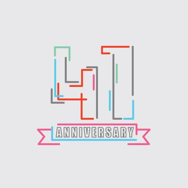 41Th Years Logo Birthday Celebration Abstract Design Vector Illustration — 스톡 벡터