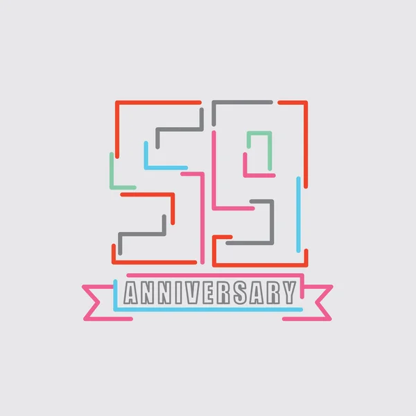 59Th Years Anniversary Logo Celebración Cumpleaños Diseño Abstracto Vector Ilustración — Archivo Imágenes Vectoriales
