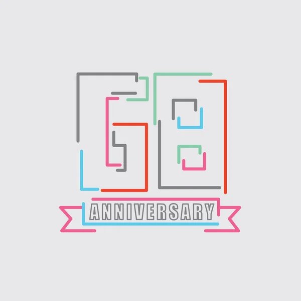Yıl Yıldönümü Logosu Soyut Tasarım Vektörü Llüstrasyonu Kutlaması — Stok Vektör