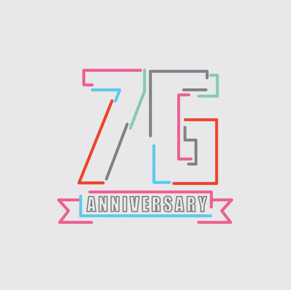 76E Anniversaire Célébration Anniversaire Logo Illustration Vectorielle Conception Abstraite — Image vectorielle