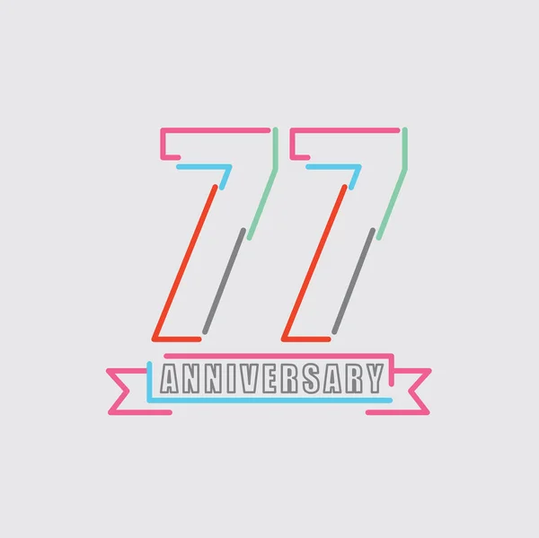 77Η Επέτειος Λογότυπο Γενέθλια Εορτασμός Αφηρημένη Σχεδιασμός Εικονογράφηση Διάνυσμα — Διανυσματικό Αρχείο