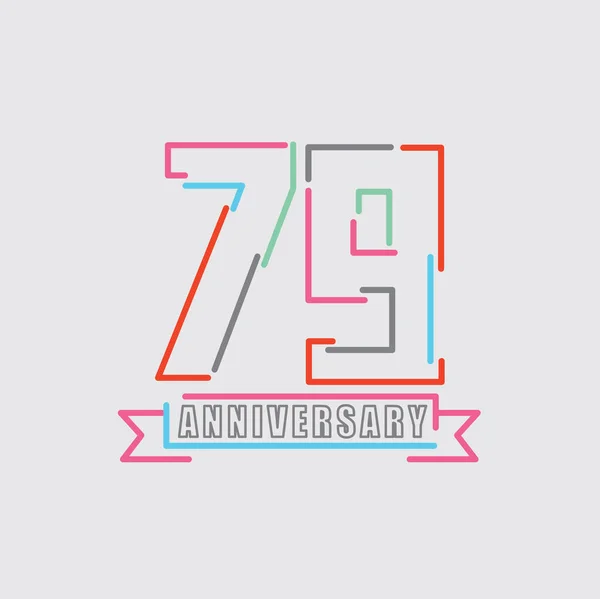 79Th Years Anniversary Logo Birthday Celebration Abstract Ontwerp Vector Illustratie — Stockvector