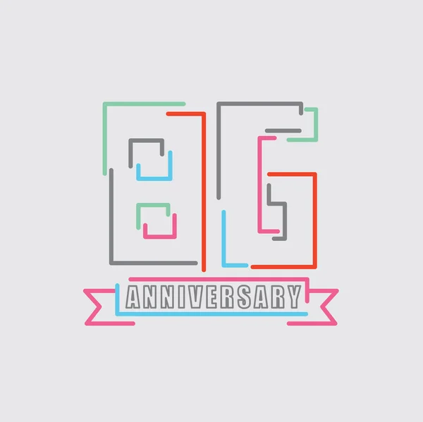 86Esimo Anniversario Logo Compleanno Celebrazione Astratto Disegno Vettoriale Illustrazione — Vettoriale Stock