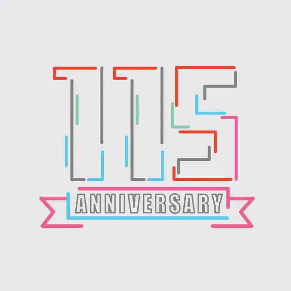 115Th Anniversary Logo Aniversário Celebração Abstrato Design Vector Ilustração — Vetor de Stock