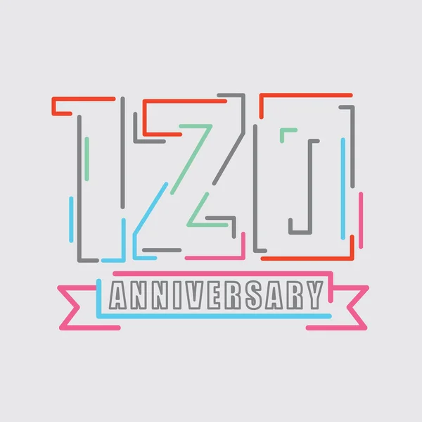 120Th Years Anniversary Logo Celebración Cumpleaños Diseño Abstracto Vector Ilustración — Archivo Imágenes Vectoriales