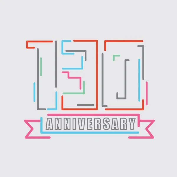 130Th Years Anniversary Logo Födelsedag Firande Abstrakt Design Vektor Illustration — Stock vektor