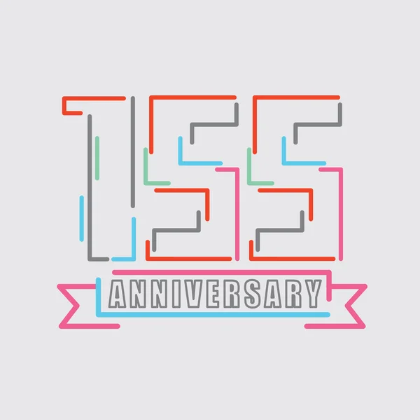 155Th Years Anniversary Logo Birthday Celebration Abstract Design Vector Illustration — Archivo Imágenes Vectoriales