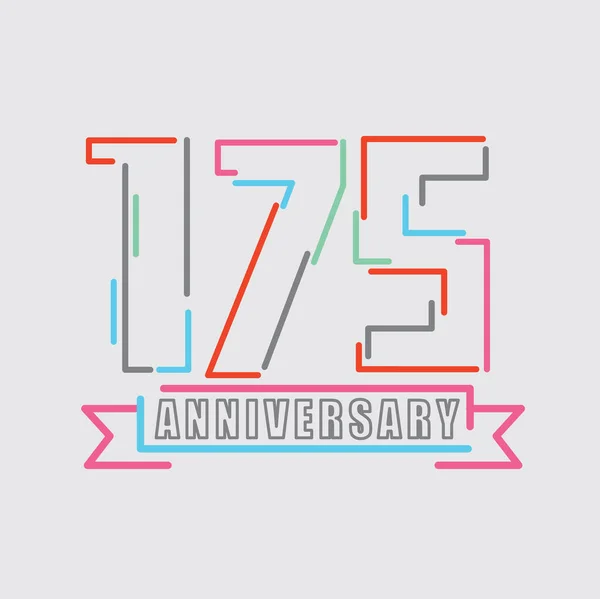 175Th Years Anniversary Logo Birthday Celebration Abstract Design Vector Illustration — ストックベクタ