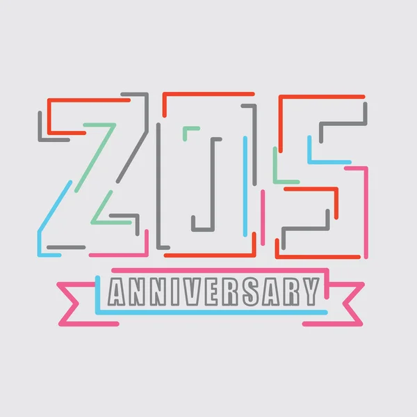 205 Річниця Логотип День Народження Святкування Абстрактного Дизайну Векторні Ілюстрації — стоковий вектор