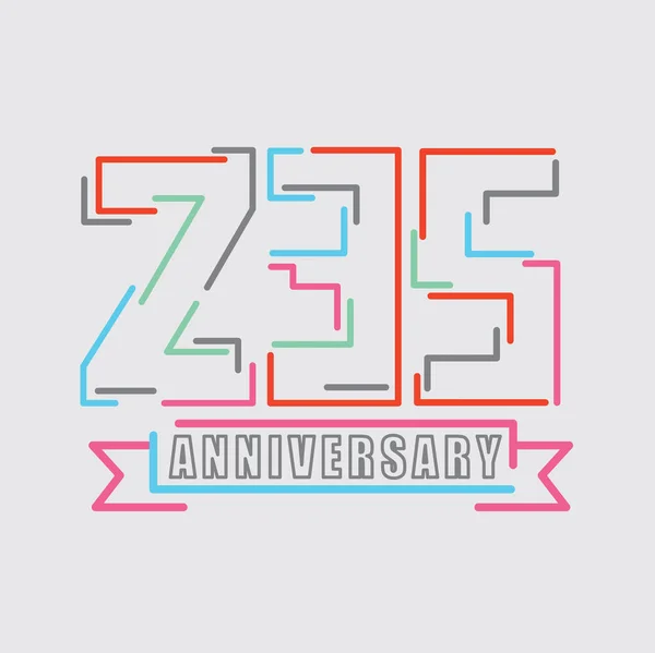235 Річниця Логотип День Народження Святкування Абстрактного Дизайну Векторні Ілюстрації — стоковий вектор