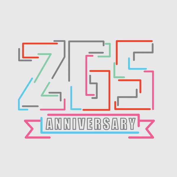 265E Jarig Jubileum Logo Verjaardag Feest Abstract Ontwerp Vector Illustratie — Stockvector