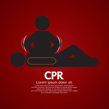 CPR veya Kardiyopulmoner resüsitasyon vektör çizim 