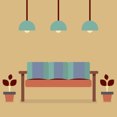 düz tasarım iç vintage kanepe