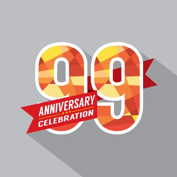 99º Aniversario Celebración Diseño — Vector de stock