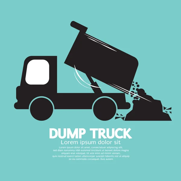 Caminhão basculante transportado e descarregando material solto — Vetor de Stock