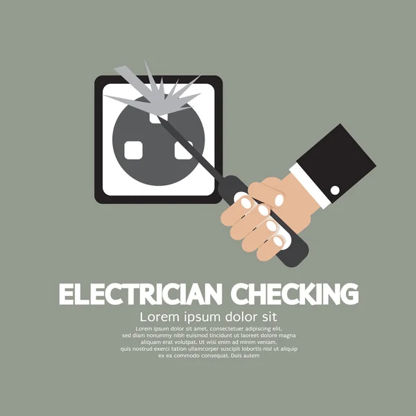 Flat Design Electrician Checking Vector Illustration — Stock Vector