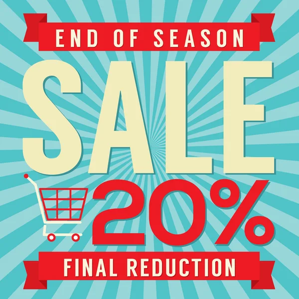 20 Percent End of Season Sale Vector Illustration — Stock Vector