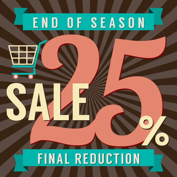 Illustration vectorielle de vente de fin de saison de 25 % — Image vectorielle