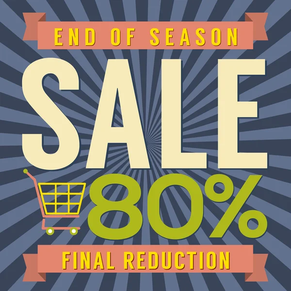 Illustration vectorielle de vente de fin de saison à 80 % — Image vectorielle