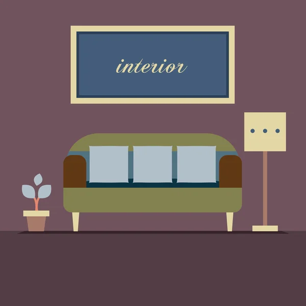 Modern Design Interior Sofa Vector Illustration — Stock Vector