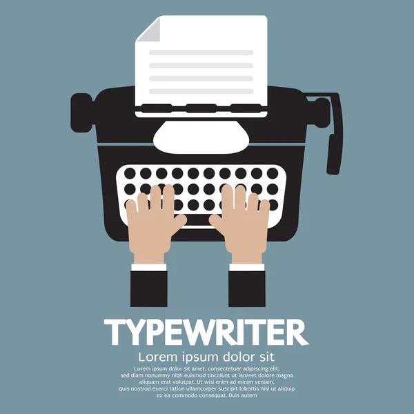 Flat Design of Typewriter The Classic Typing Machine — Stock Vector