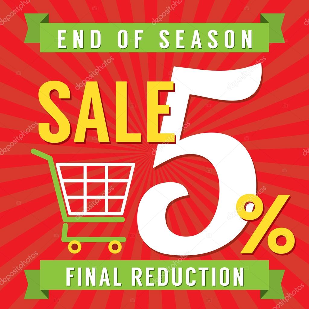 5 Percent End of Season Sale Vector Illustration