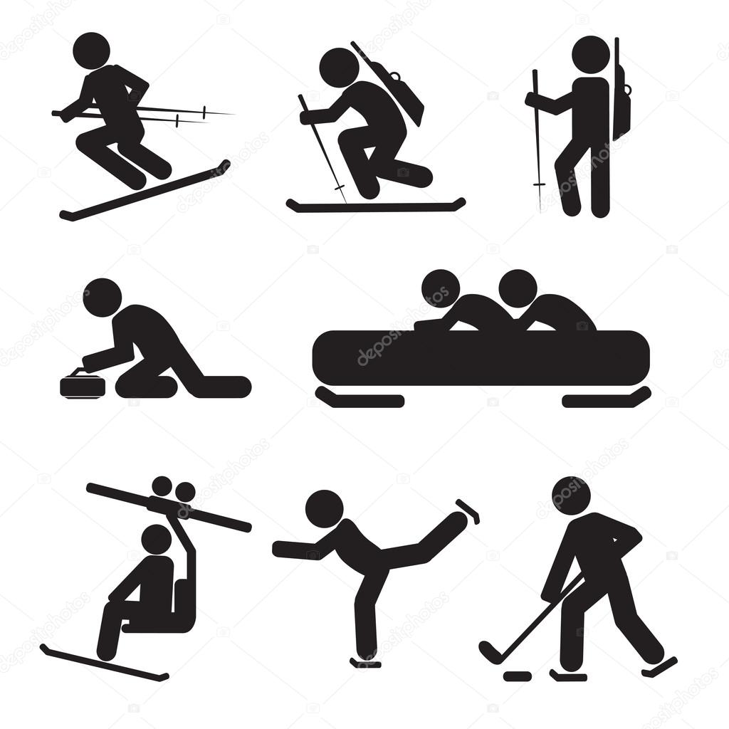Winter Sport Icon Set Vector Illustration