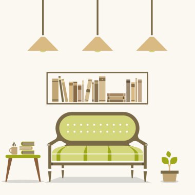 Kitaplık ve modern tasarım iç sandalye