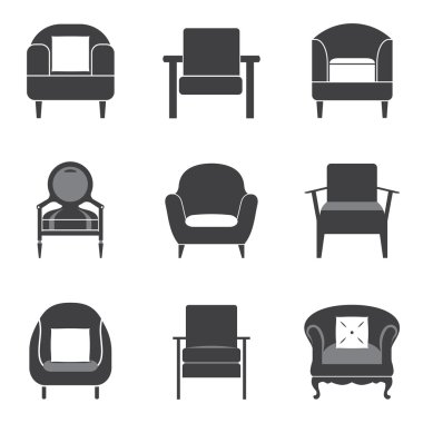 vektör çizim kanepe Icon set