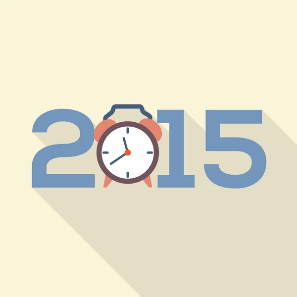 2015 Вітальна листівка Плоский дизайн Векторні ілюстрації — стоковий вектор