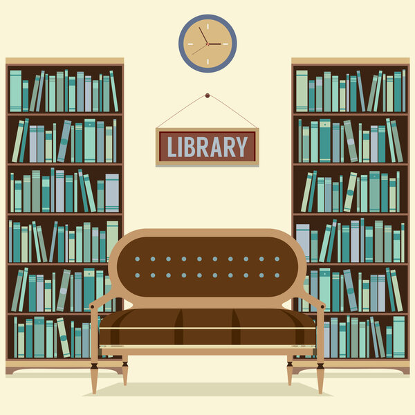 Empty Reading Seat In Library Vector Illustration