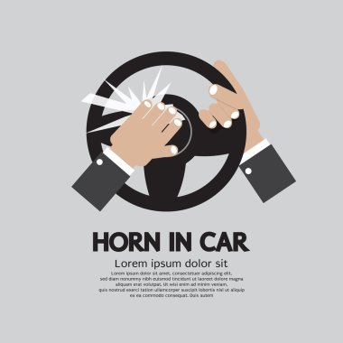 Man Honking The Horn In a Car Vector Illustration clipart