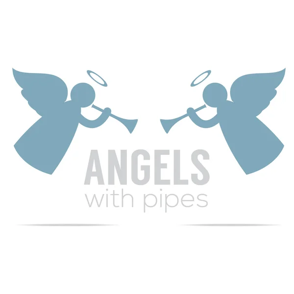 Two Angles With Pipes Vintage Style Vector Illustration — Stock Vector