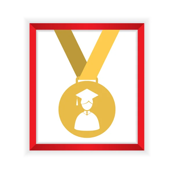 First Class ehrt Goldmedaille Abschlussvektorillustration — Stockvektor