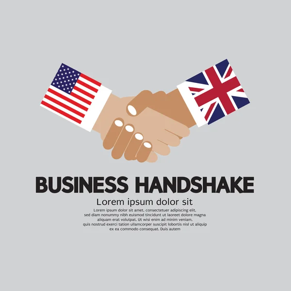 Business Handshake Vektor Illustration, USA und Großbritannien. — Stockvektor