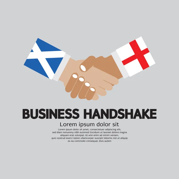 Obchodní handshake vektorové ilustrace, Skotsko a Anglie. — Stockový vektor