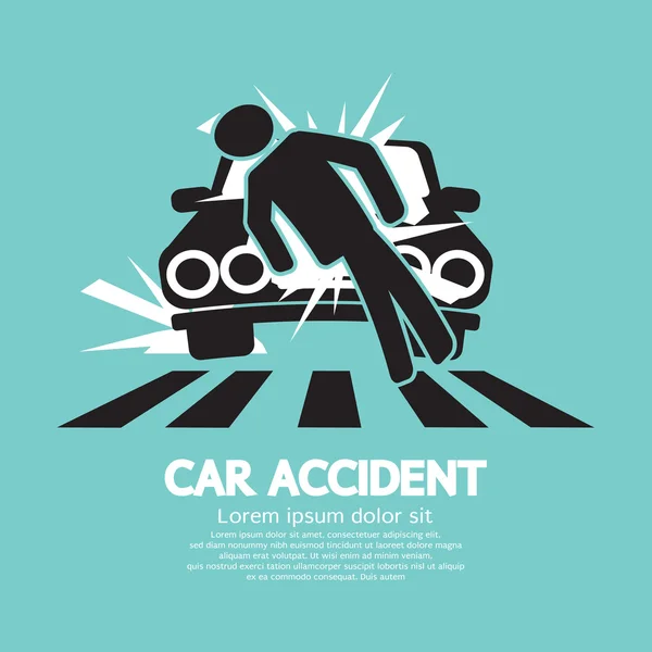 Accidente de coche derribado un hombre Vector Ilustración — Vector de stock