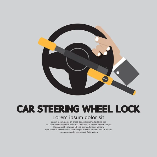 Car Steering Wheel Lock Vector Illustration — Stock Vector