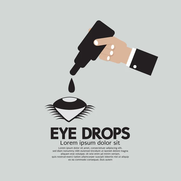 Hand eye drops vectorillustratie toe te passen — Stockvector