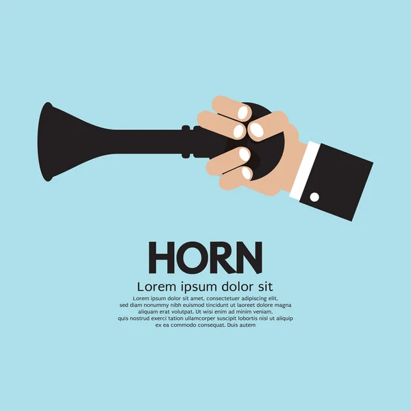 Vintage Horn With Hand Vector Illustration — Stock Vector