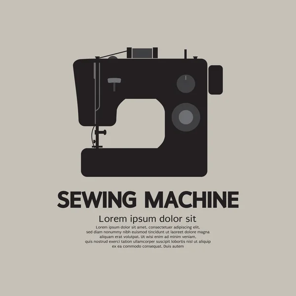 Single Sewing Machine Black Graphic Vector Illustration — Stock Vector