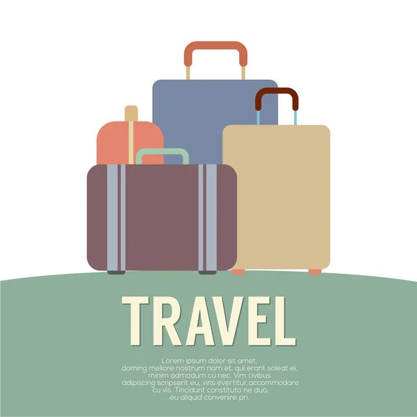 Muchos equipaje concepto de viaje estilo vintage — Vector de stock