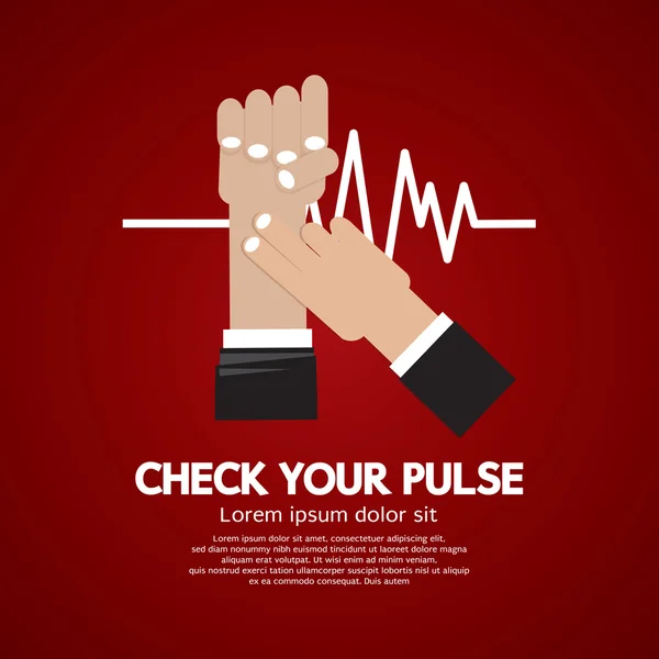 การตรวจสอบนิ้วมือ Pulse Medical Concept Vector Illustration — ภาพเวกเตอร์สต็อก