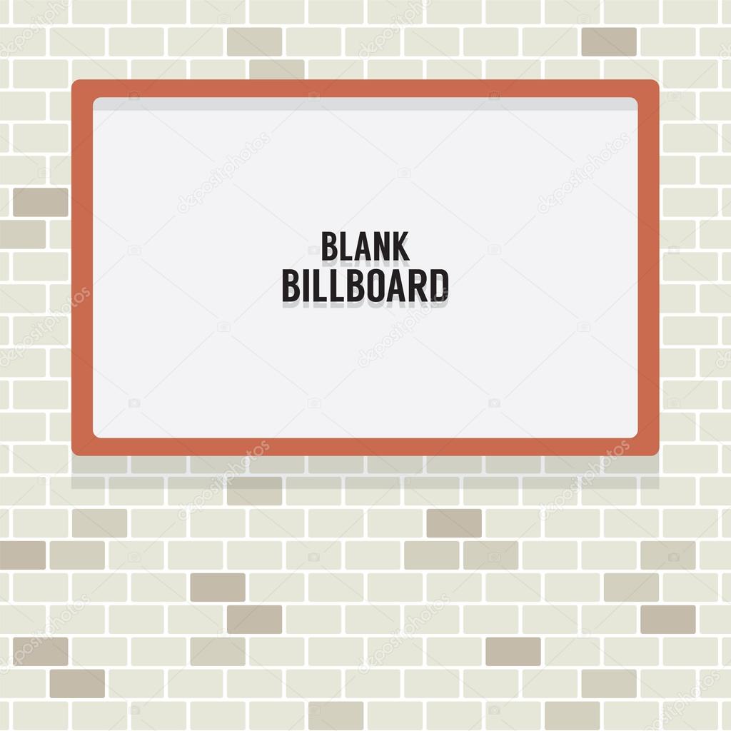 Blank Advertising Billboard On Brick Wall Vector Illustration