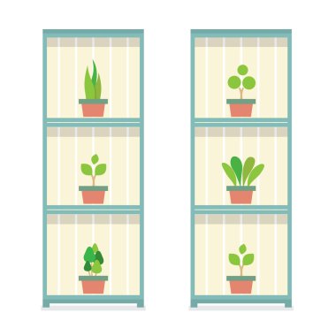 Kavram vektör çizim Bahçe Saksı bitkiler