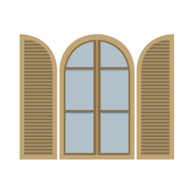 Beyaz vektör illüstrasyon izole açık Vintage Arc pencere